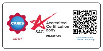 AQS CARES certification mark & SAC mark